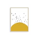 Haus and Hues Sun Art Print Nordic Wall Art - Sun Wall Art Yellow Wall Decor | Mid Century Modern...