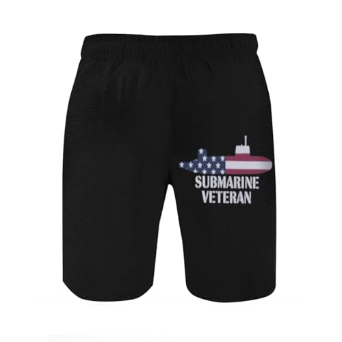 Vintage Submarine Veteran Submariner US Patriotic Mens Swim Trunks Boys Quick Dry Board Shorts with Mesh Lining2