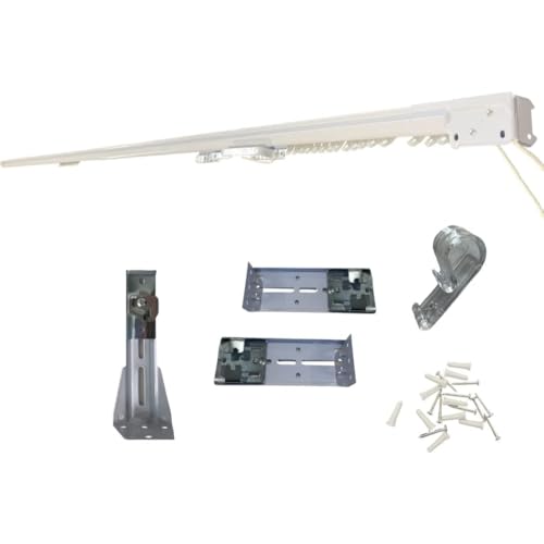 TENDAGGIMANIA Binario a Soffitto e a Parete- Bastone Binario a corda - Misura da 168 CM A 300 CM - completo di viti,tasselli e supporti per il montaggio