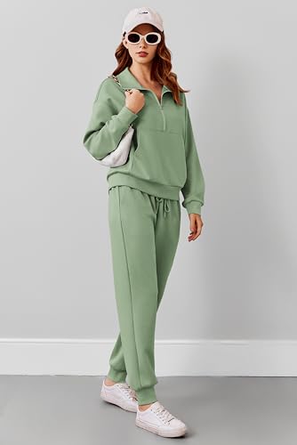 Image of PINSPARK 2 Piece Sets for Women Long Sleeve Half Zip Tracksuit Jogger Sets
