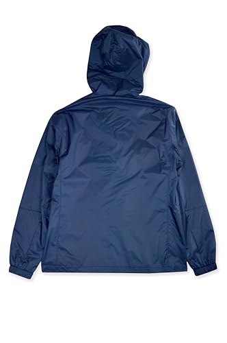 Brooks Brothers Mens Smooth Nylon Contrast Zip Hooded Windbreaker Rain Coat Jacket,3