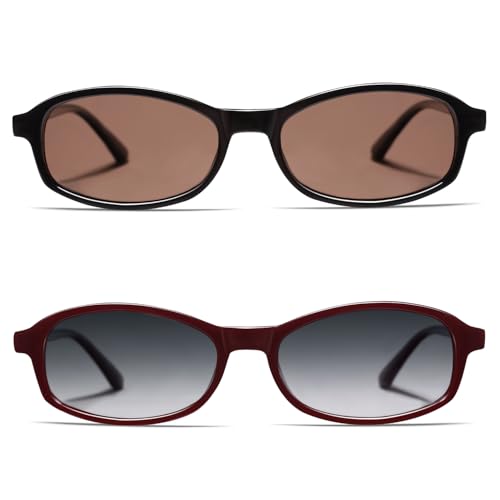 Image of VANLINKER Retro Polarized Rectangle Sunglasses Womens Trendy 90s Small Square Sunnies Vintage Narrow Thin Frame VL9855