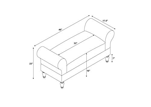 image for Linon Lillian Bench, Coffee, Beige/Dark Mahogany, 23.23