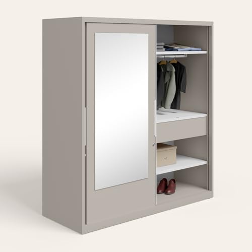 Image of Interio by Godrej Slide N Store XL 2-Door Steel Wardrobe with Mirror