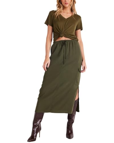 Herb-Toned Cargo Midi Skirt by Bella Dahl4