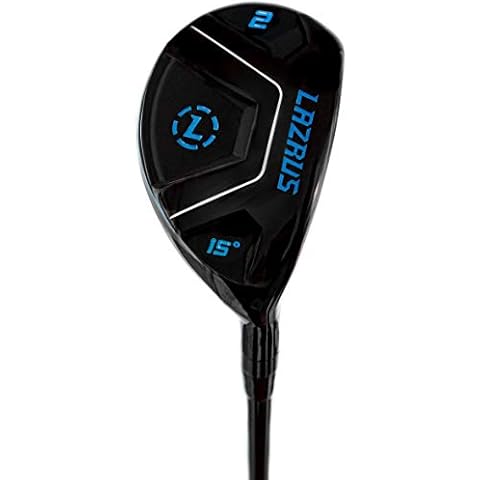 LAZRUS GOLF Premium Hybrid Golf Clubs for Men - 2,3,4,5,6,7,8,9,PW Right Hand & Left Hand Single Club, Graphite Shafts, Regular Flex (Black, 2, RH, Single) Cover