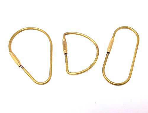 Honbay 3Pcs Different Shape Brass Key Ring Key Holder #TOP3