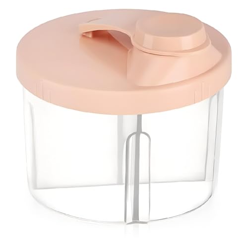 Portable Four-Compartment Milk Powder Dispenser, 2025 Upgraded Pink Milk Powder Box,Baby Milk Powder Storage Container, Milk Powder Dispensers Bottle Feeding