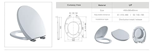 Soft Close White Toilet Seat Quick Release for Easy Clean Oval Toilet Seat Standard Size Toilet Seat Durable Loo Seat Premium UF Material Top Fitting by AAN® - Image 4