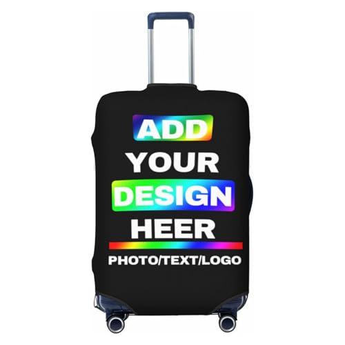 Custom Luggage Covers Personalized Suitcase Covers For Luggage Add Your Own Name Photo Text Double-Sided Elastic Washable Baggage Covers