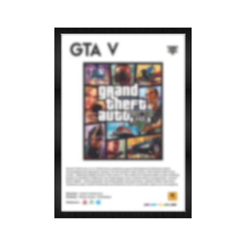 Image of CodersParadise Grand Auto Game Inspired Wall Poster Frames | 8x12 Inch (A4) Wooden Framed Artwork | Gaming Wall Art for Bedroom, Living Room & Home Decor