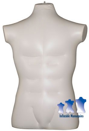Inflatable Mannequin, Male Torso, Large Ivory