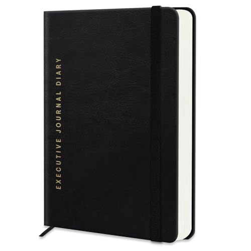 Jhingalala PU Leather Hard Bound Executive Diary, Black, A5 - Image 2