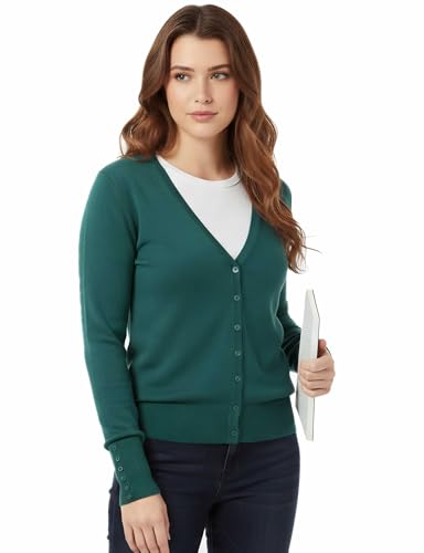 Image of Allsense Women's Long-Sleeve V-Neck Cardigan Sweater | Button Down, Lightweight Soft Knit