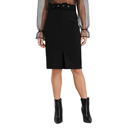 Jupe waist pencil NA-KD jupe crayon midi coupe droite vêtement bureau élégant
