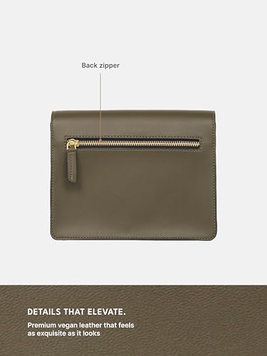 Image of ZOUK Women's Jharokha Vegan Leather Sling Bag | Dual Magnetic Flap | Crossbody Bag | Adjustable Strap