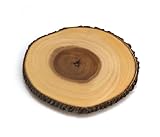 Lipper International 1030 Acacia Tree Bark Footed Server for Cheese, Crackers, and Hors D'oeuvres, Large