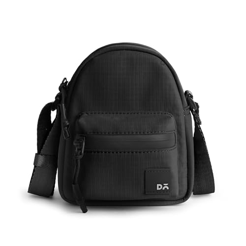 DailyObjects DOT Sling Bag for Men and Women |Adjustable Shoulder Strap|Lightweight|Water Resistant|Recycled Nylon Sling Bag|Organisational Pocket| For Daily Use/Travel (Black)