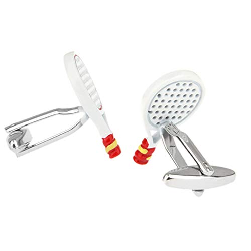Mancuernillas KnBoB Hombre Raqueta Bádminton Plateadas miniatura 2
