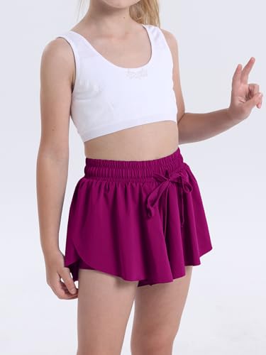 Image of Flowy Shorts for Teen Girls Athletic Running Youth Butterfly Shorts