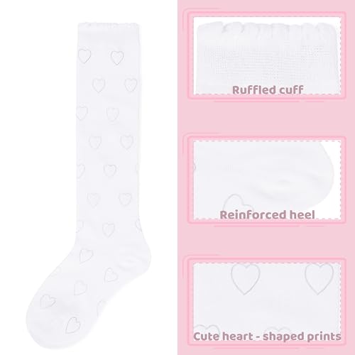 YMYDYFC Girls Knee High Socks 3Packs Kids Toddler School Uniform Dress Sock2