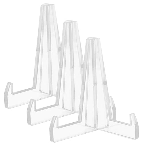 Levemolo 3pcs Jade Porcelain Plate Storage Rack Display Holder Acrylic Easel Stand Decorative Plate Organizer Photo Display Rack