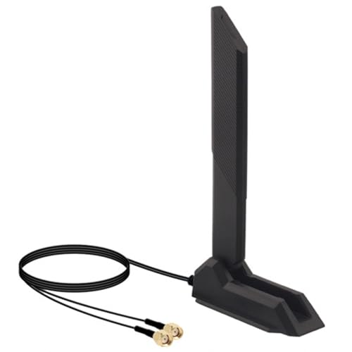Antena WiFi   Antena de PC | Wifi para PC | Tribanda | Wifi | Router de red inalámbrico de base magnética con cable de extensión de 4 pies para amplificador de señal Internet en el hogar