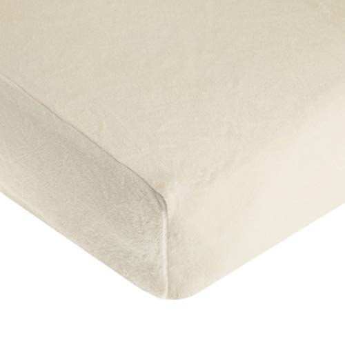 TL Care Heavenly Soft Chenille Fitted Crib Sheet for Standard Crib and Toddler Mattresses, Ecru,28 x 52, for Boys and Girls