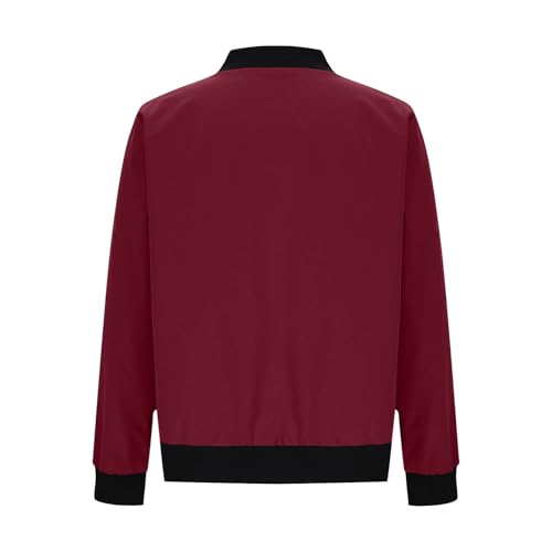 Womens Bomber Jacket Casual Stand Collar Zip Up Lightweight Solid Fall Fashion Coats Outfits with Pockets4