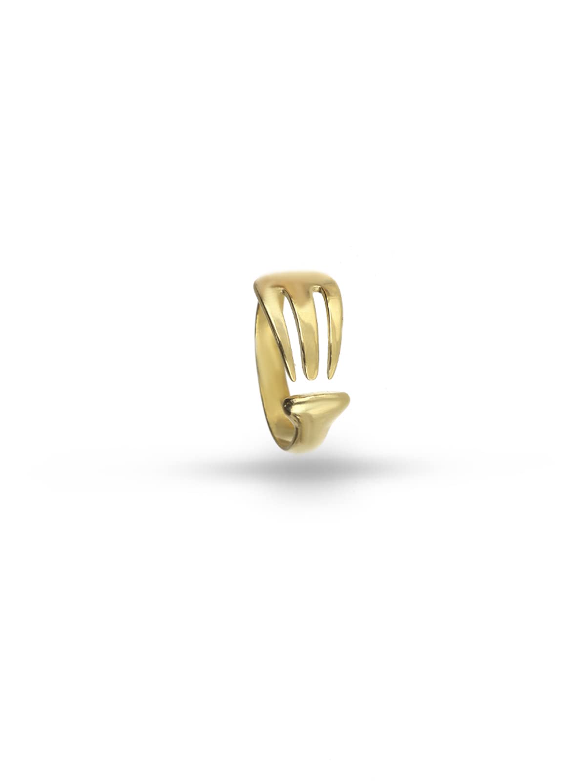 Anello a forma di Forchetta in Argento 925% Regolabile - Anello originale per Donna e Ragazza Moderno e alla Moda - Made in Italy