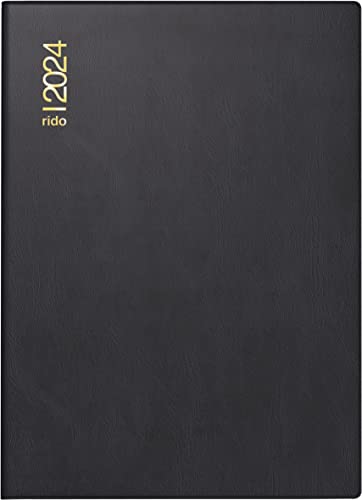 rido/idé Daily calendar model Technik II 2024, 1 page = 2 days, sheet size 10 x 14 cm, black