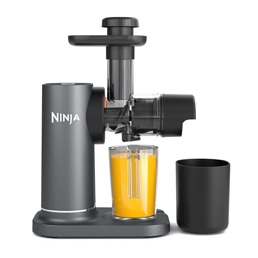 Ninja Cold Press Juicer Machine with 700ml Jug & 1.1L Pulp Container, Make Fresh Juices, Drinks & Wellness Shots, Compact, Dishwasher Safe & Removeable Parts, Grey JC151UK