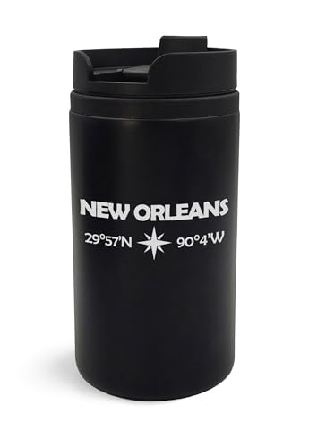 Coordinates New Orleans Louisiana USA City, Gravierter Kunst, Reisebecher, Isoliert