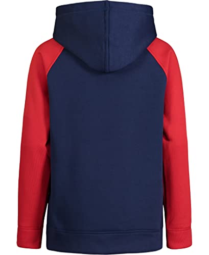 Nautica Big Boys' Long Sleeve Fleece Pullover Hoodie, J Navy/Red Raglan, 10-12 #TOP1
