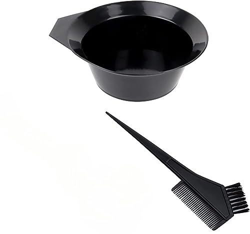 Kit de Tinte para el Cabello - Pincel y Tazón de Mezcla de Colores para Aplicaciones de Color, Tratamientos y Tintes para Peluquería Profesional o Uso Doméstico color Negro - Bol para Tinte de Cabello