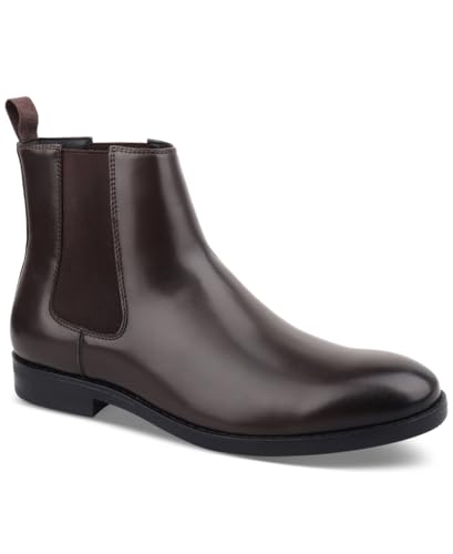 Alfani Men's Luka 2 Pull-On Chelsea Boots, Brown, 9.5
