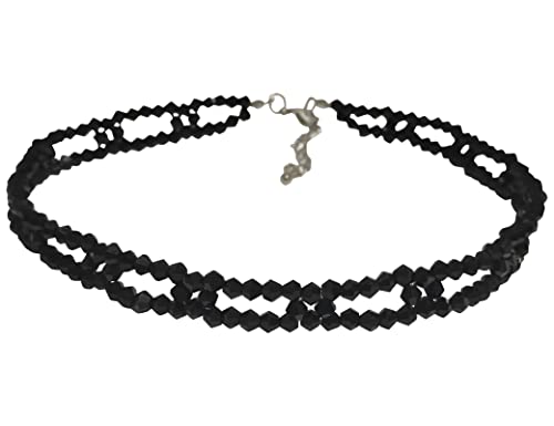 Obsa Smart Women's Fashion Black Choker Crystal Necklaces Handmade Beaded Necklaces Chain Dainty Statement Necklaces(Chain) #TOP3