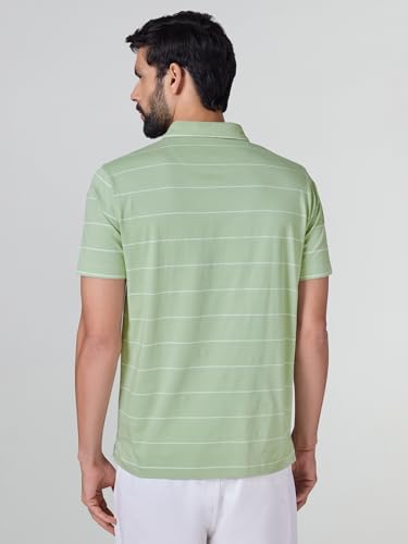 Image of XYXX Iinea Men's Stripe Cotton T-Shirt | Polo Collor Tshirts | Half Sleeves | Stripe-Slim Fit