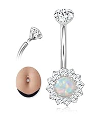 Silver-1PCS Opal-14mm