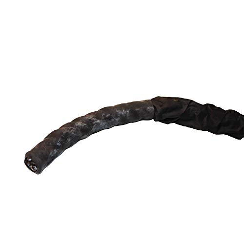 Image of AZUKA Battle Rope 50FT | Heavy Polypropylene Workout Rope with Protective Sleeves | 1.5 Inch Diameter (Black)