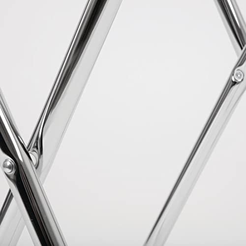 Olympia Klapptablettständer mit Doppelstange, Klapptablettständer aus verchromtem Stahl, Größe: 725 (H) x 395 (B) mm / 28 1/2 x 15 1/2 Zoll, passend für ovales Tablett C162, C163