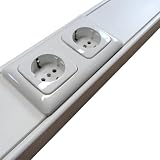 Brüstungskanal/Fensterbank-Kanal mit 4x Steckdosen und Wago-Anschlussbox | 70x100x200 cm | Komplett vorverdrahtet & anschlussbreit (C-E-E)