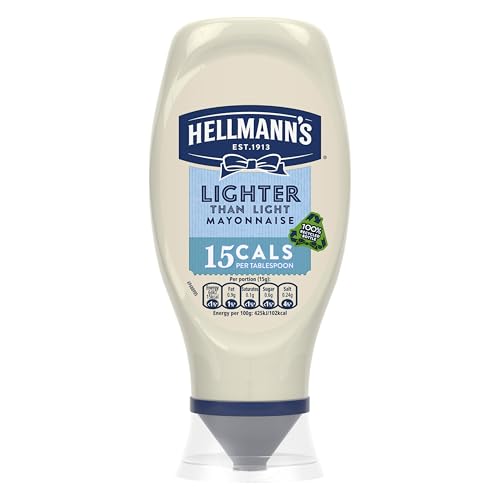 Hellmann's Lighter than Light Mayonnaise made with free-range eggs light mayo for sandwiches, wraps, and salads 430 ml