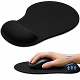 Mouse Pad Ergonômico com Apoio de Punho em Gel, Reduz a Tensão na Mão, Antiderrapante, Minimalista, Escritório, Gamer, Trabalho, Linha Super Premium (PRETO)