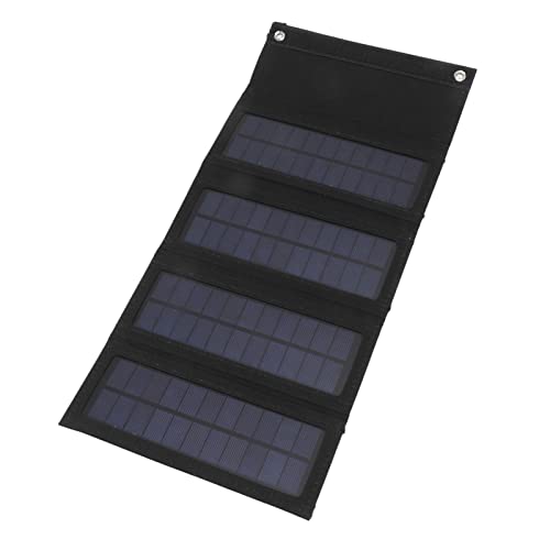 40W Portable Solar Panel Charger, High Conversion Efficiency Foldable Monocrystalline Solar Panel with USB Interface for Outdoor Camping Hiking (Black)