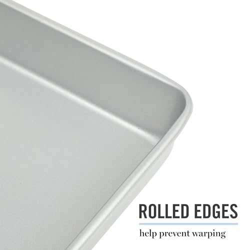 Image of Martha Stewart Gallen 9 Inch Square Nonstick Carbon Steel Cake Pan - Silver Durable Bakeware for Cakes, Brownies & Desserts, 9 inch Cake Pan (Pack of 6)