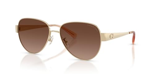 Image of Coach womens Hc7186 Aviator Sunglasses