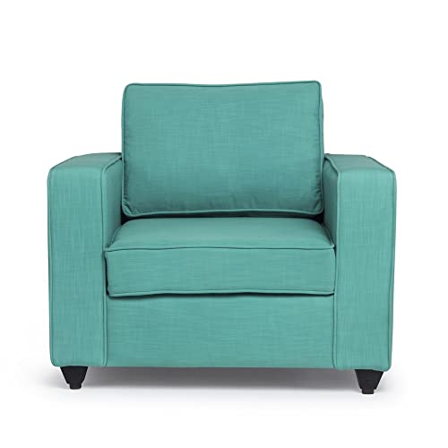 Image of Wakefit Sofa Set | 3 Year Warranty | Sofa 1 Seater, 1 Seater Sofa for Living Room, Wooden Sofa Set, Sofa Set Single Seater - Napper(Linen Charm : Linen Charm Lagoon)