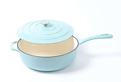 Hawok Enameled Cast Iron Chicken Fryer Deep Skillet Sauté Pan Green… #TOP1