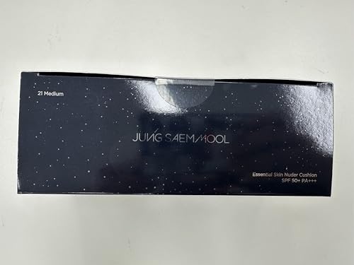 JUNGSAEMMOOL OFFICIAL Essential Skin Nuder Cushion Special Set (Medium) | Navy Edition (Refill included) + Lip-Pression Glittering Topper (2g) + Navy Cushion Puffs (3pcs)